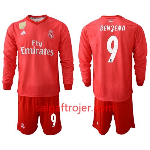 Real Madrid Fodboldtrøjer Benzema 9 Børn 3. sæt 2018/19 Langærmet Real Madrid Fodboldtrøjer Benzema 9 Børn 3. sæt 2018/19 Langærmet